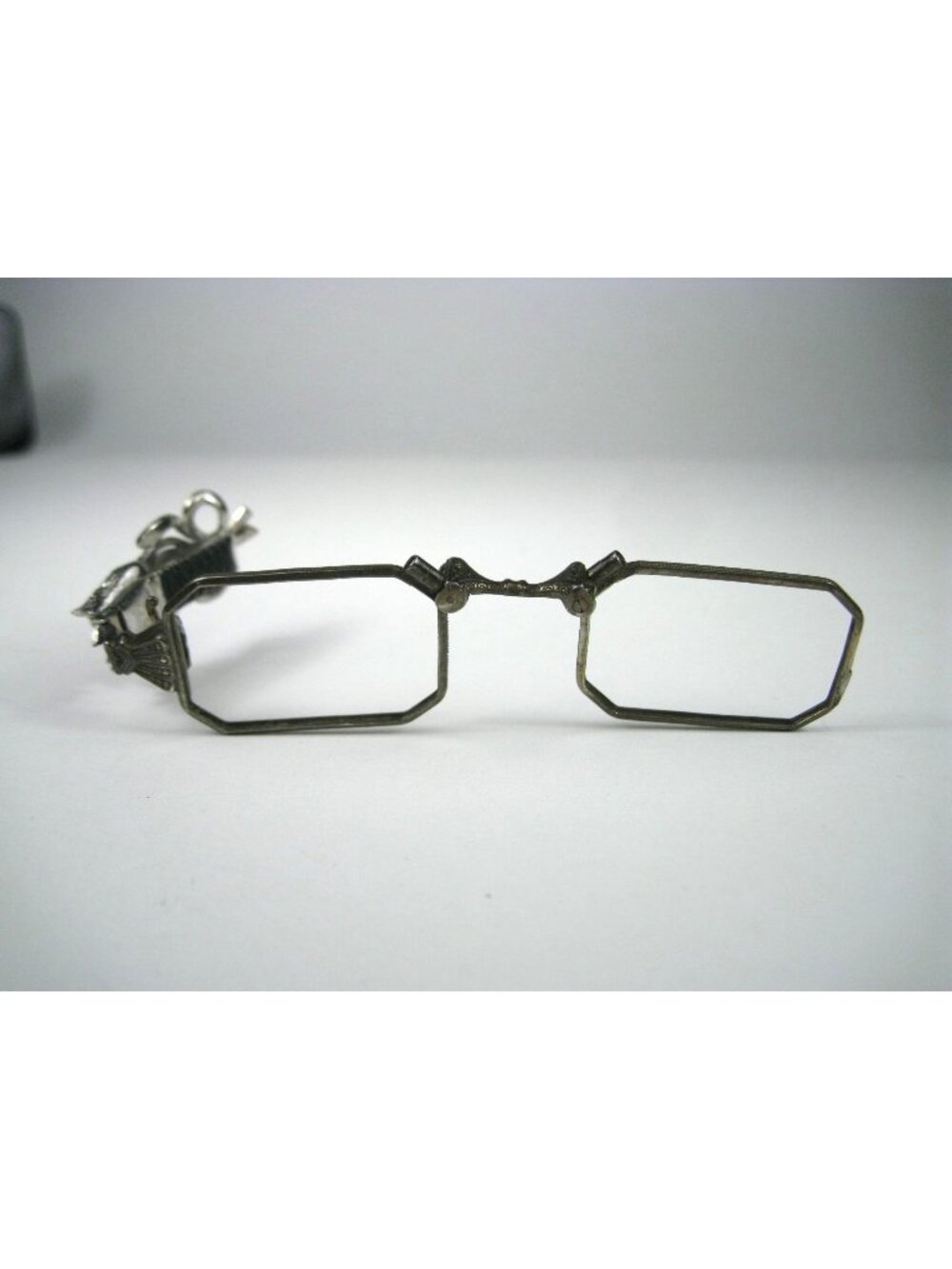 Vintage Sterling Silver Open Opera NO LENS Marcasite Flower Art Deco Lorgnette